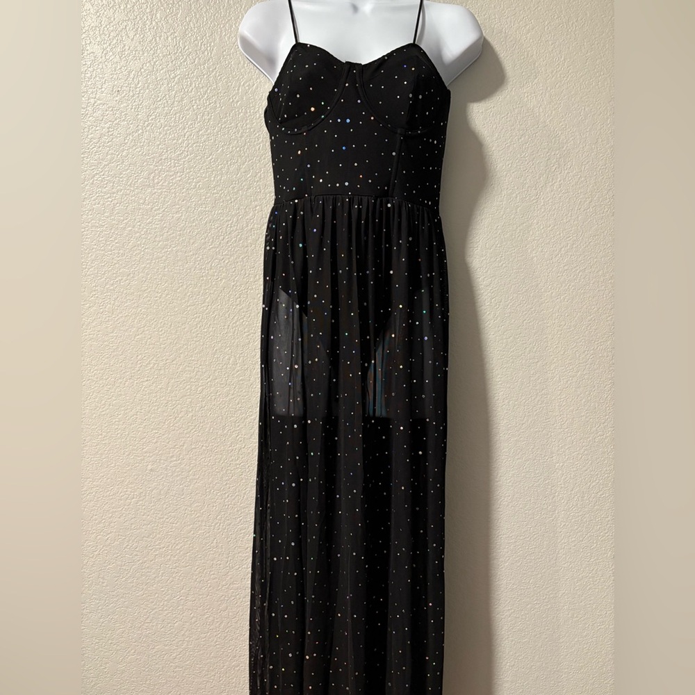 SHEIN Black Dress with Glitter Details